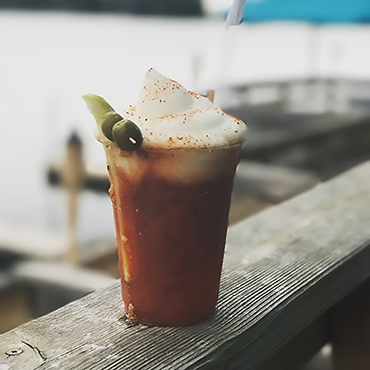 Bloody Mary with beer head